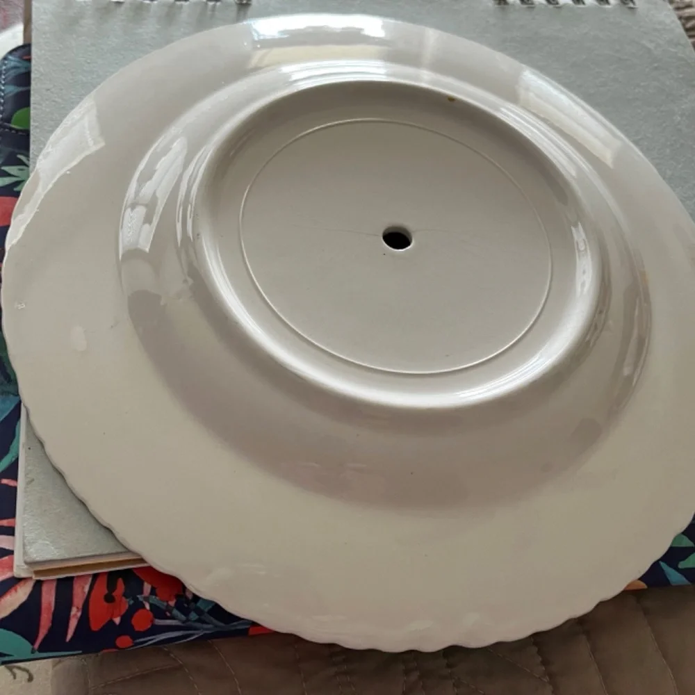 ANTIQUE CERAMIC 2 PIECE HANDMADE SERVING DISH FROM THE 1970’S - Picture 7 of 13